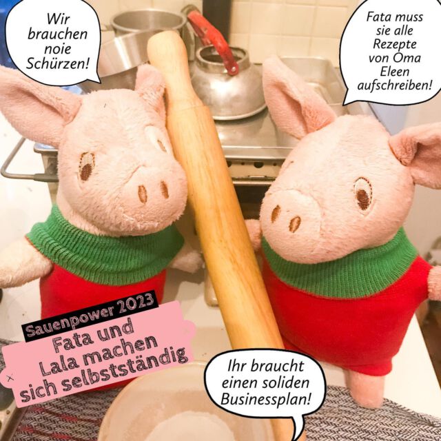 Loiiite!!! Es wird spannend! Meine Froindinnen 🐷💕🐷💕 wollen sich wirklich, wirklich selbstständig machen und ein Cä .. Kei … Kejtering?? … ach, ihr wisst schon: wo man schön für andere kocht und dafür Geld 💰 bekommt, so ein Unternehmen wollen die gründen. Sie machen das bestimmt ganz, ganz toll, und ich verspreche oich: ich werde alles ganz, ganz gewissenhaft probiiiieren, bevor es an die Kunden rausgeht! 

Loite 🤩 - ich bin ja schon total aufgeregt - und die beiden erst!!! Ihren ersten Auftrag, den für Mamas Geburtstagsessen, haben sie ja schon!! Und jetzt wird GEPLANT!!! 

Was für ein Abentoier!
Bussi, Oire Bella 💕

P.S. Bissness-Plan?? Hä?

#geschäftsidee #gründung #businesswoman #businessplan #catering #sauenpower #geschäftsfrau #plushiesofinstagram #plushiesofgermany #plushies